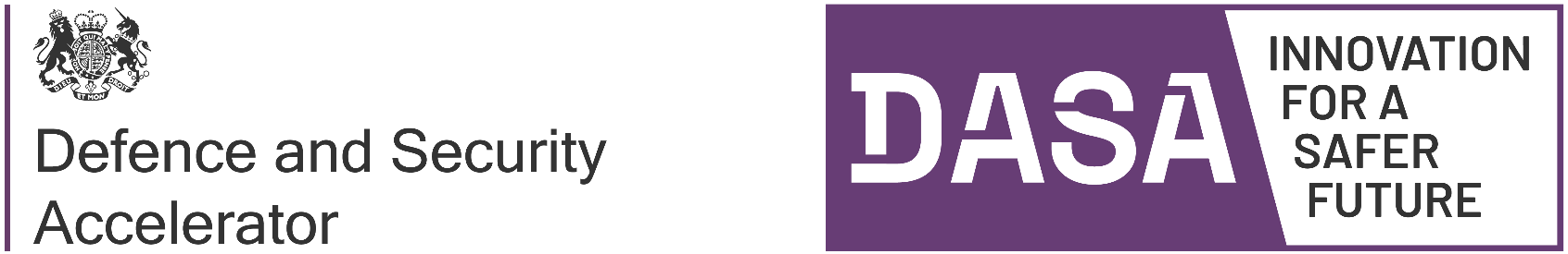Logo of DASA, Defence and Security Accelerator – DroneTector Sponsor